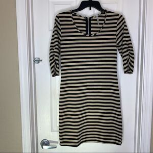 Mi Manchi Black and Tan Striped Dress Size Large